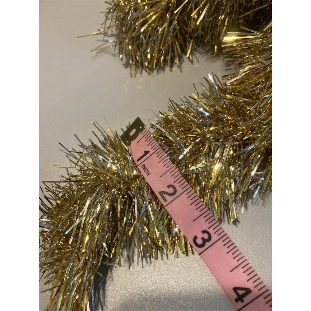 17’ Christmas Tinsel Garland Gold Holiday Tree Strand Crafting